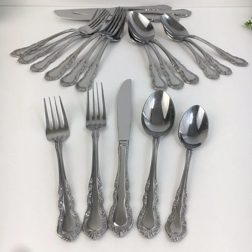 20pc FLORAL TIARA Reed & Barton Select Stainless Flatware  Forks Service for 4